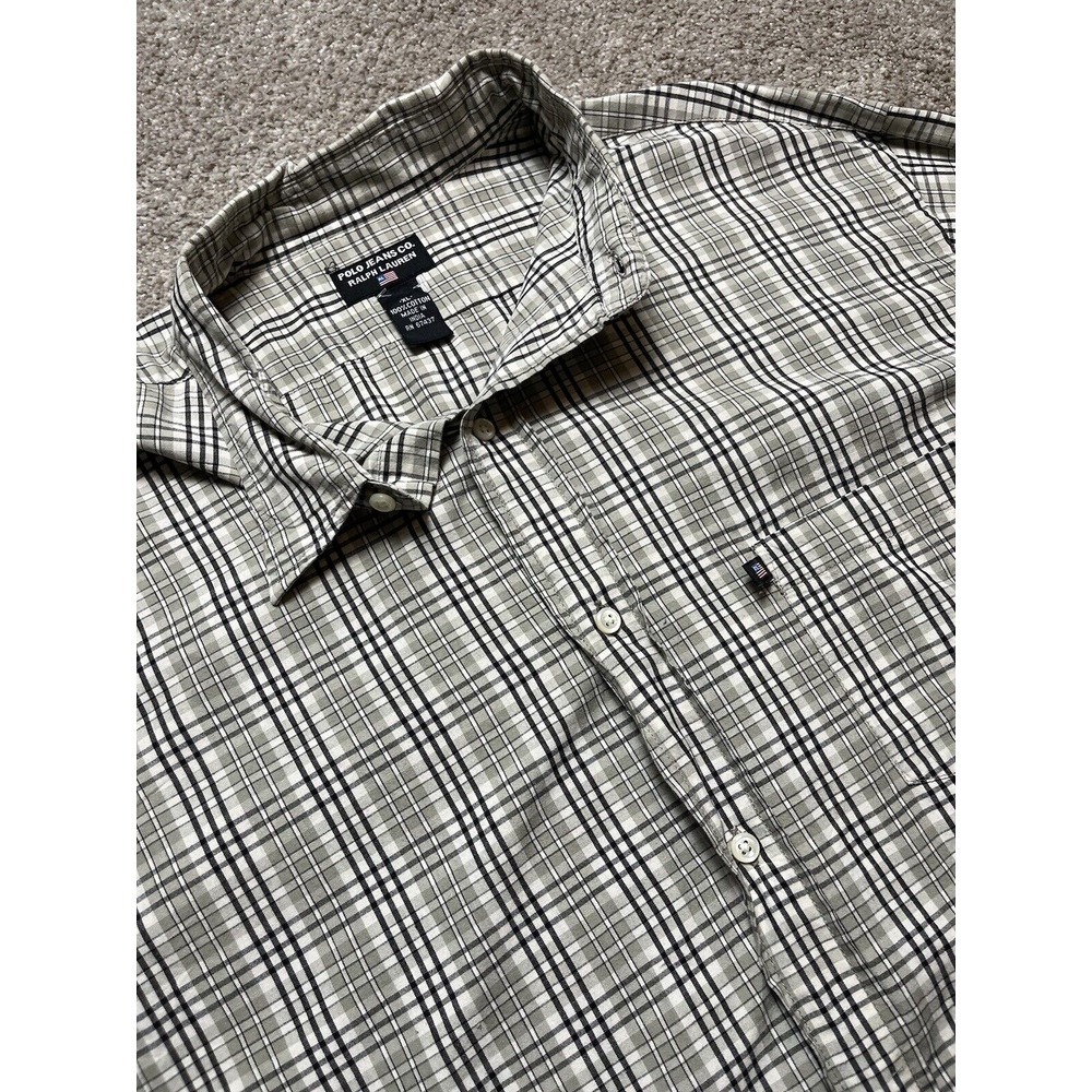 Polo Ralph Lauren Jeans Co. Mens Button Up‎ Long Sleeve Extra Large XL Plaid
